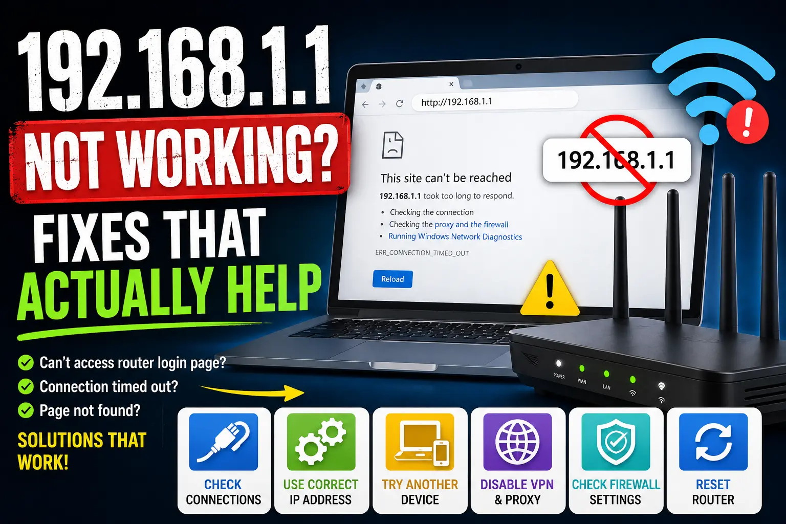 192.168.1.1 Not Working? Fixes That Actually Help