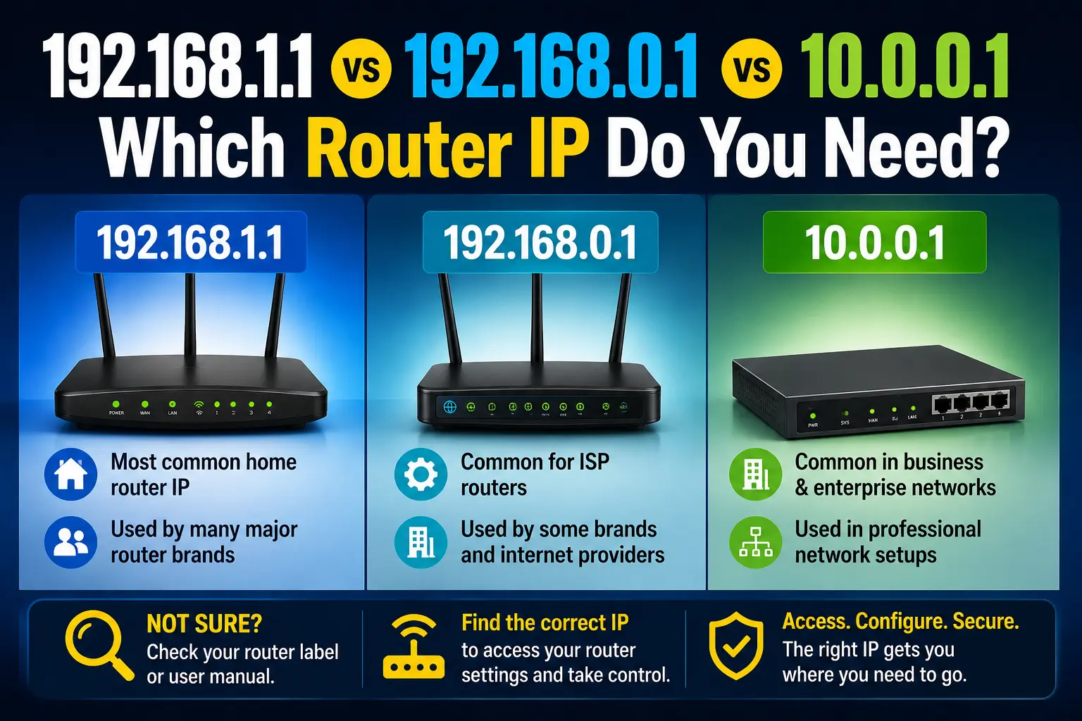 192.168.1.1 vs 192.168.0.1 vs 10.0.0.1: Which Router IP Do You Need?
